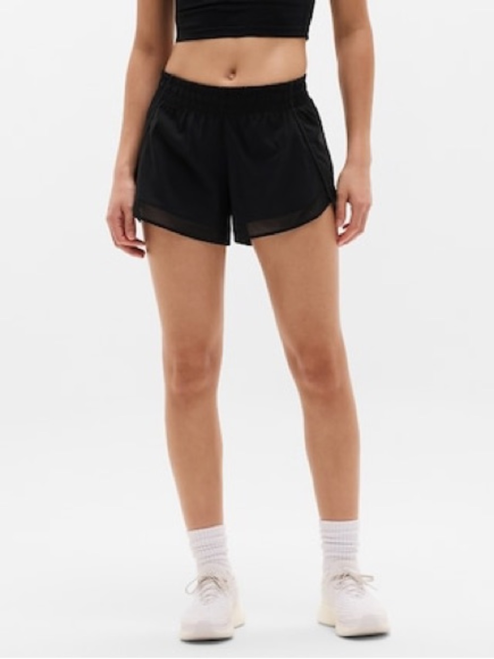 Athleta Mesh Racer Run Mid Rise 4" Short